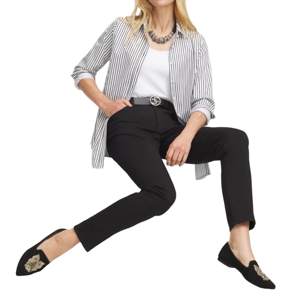 Chico's So Slimming Girlfriend Slim Leg‎ Black Ankle Jeans